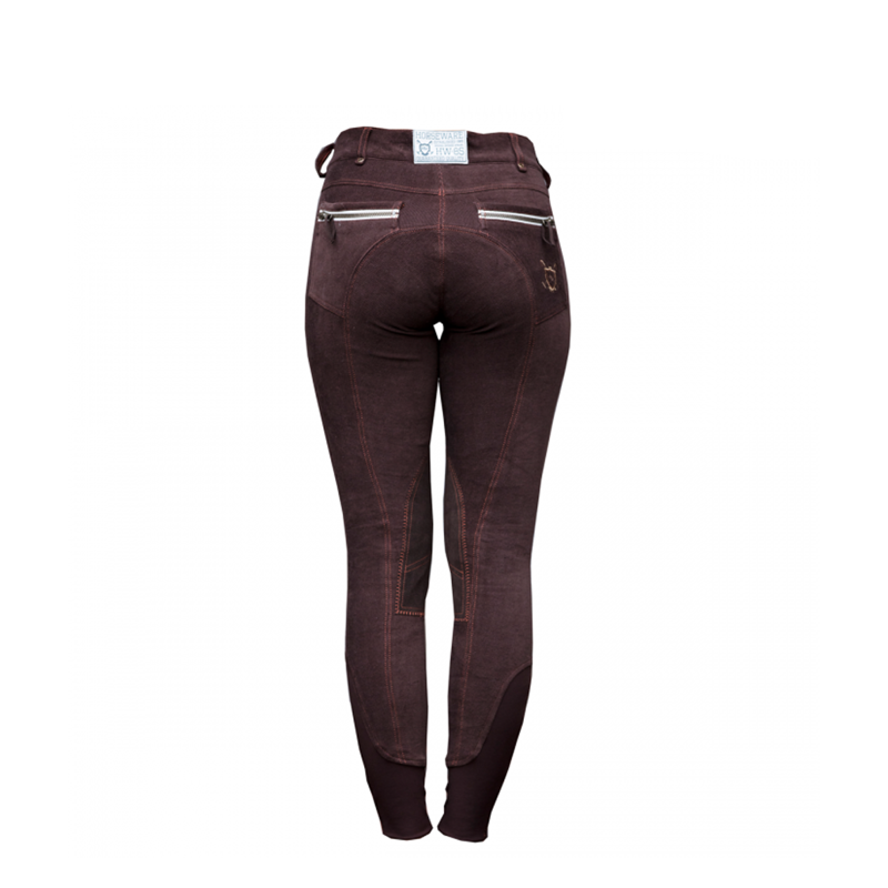 Horseware Adalie Ladies Knee Patch Breeches - Coffee Bean-1